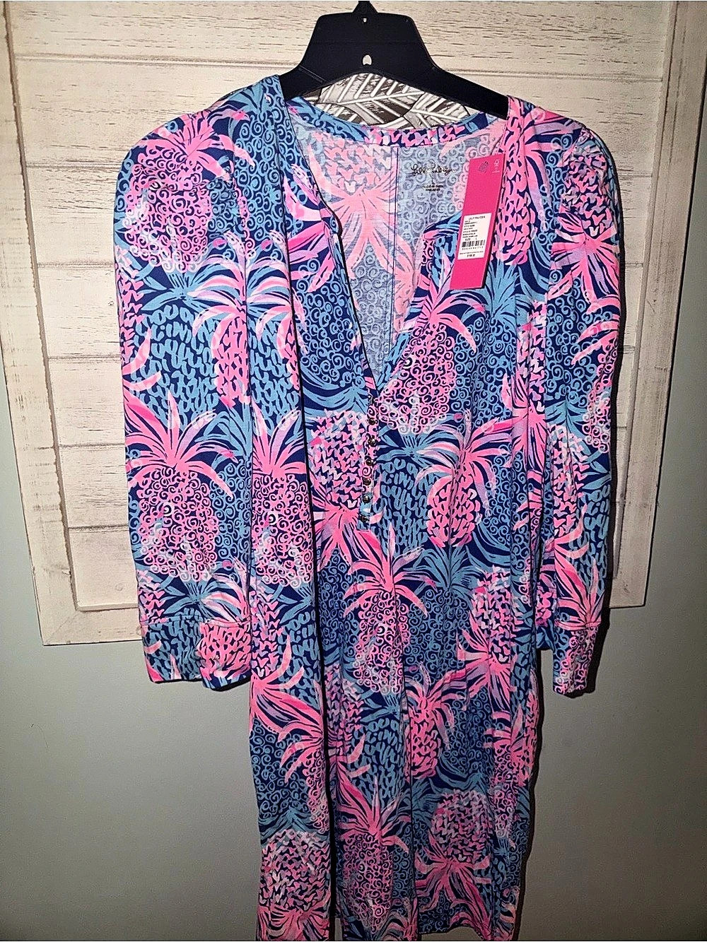 Lilly Pulitzer Beacon Dress Printed Long Sleeve Maxi Dress L